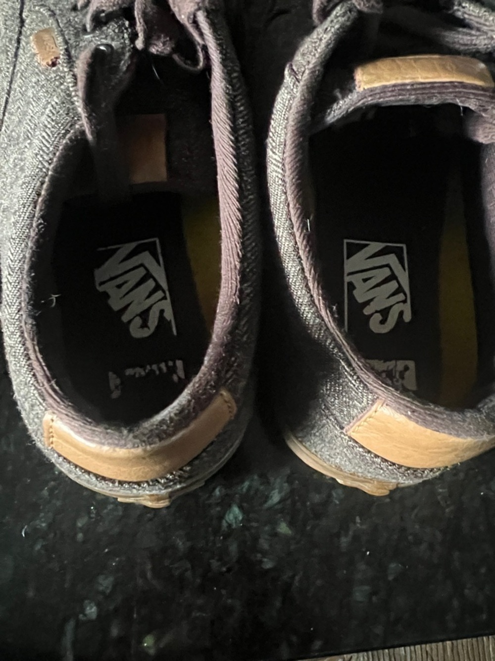 Vans Brown Herringbone Canvas Sneakers - Picture 4 of 4